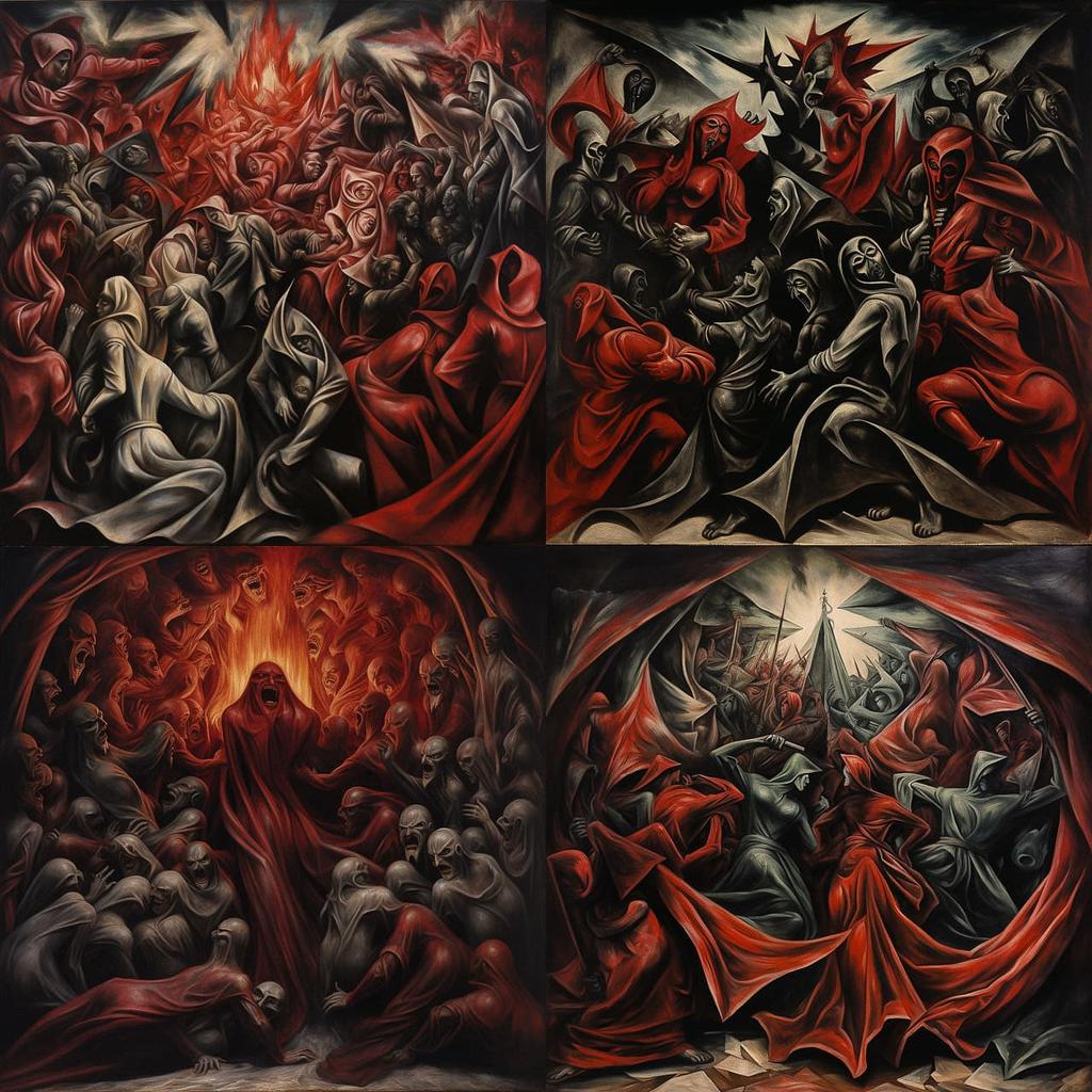 Jose Clemente Orozco style, Midjourney V5.2, render 1 of 4