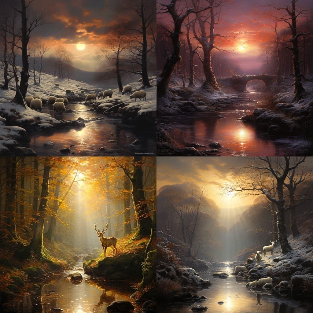 Joseph Farquharson style, Midjourney V5.2, render 1 of 4