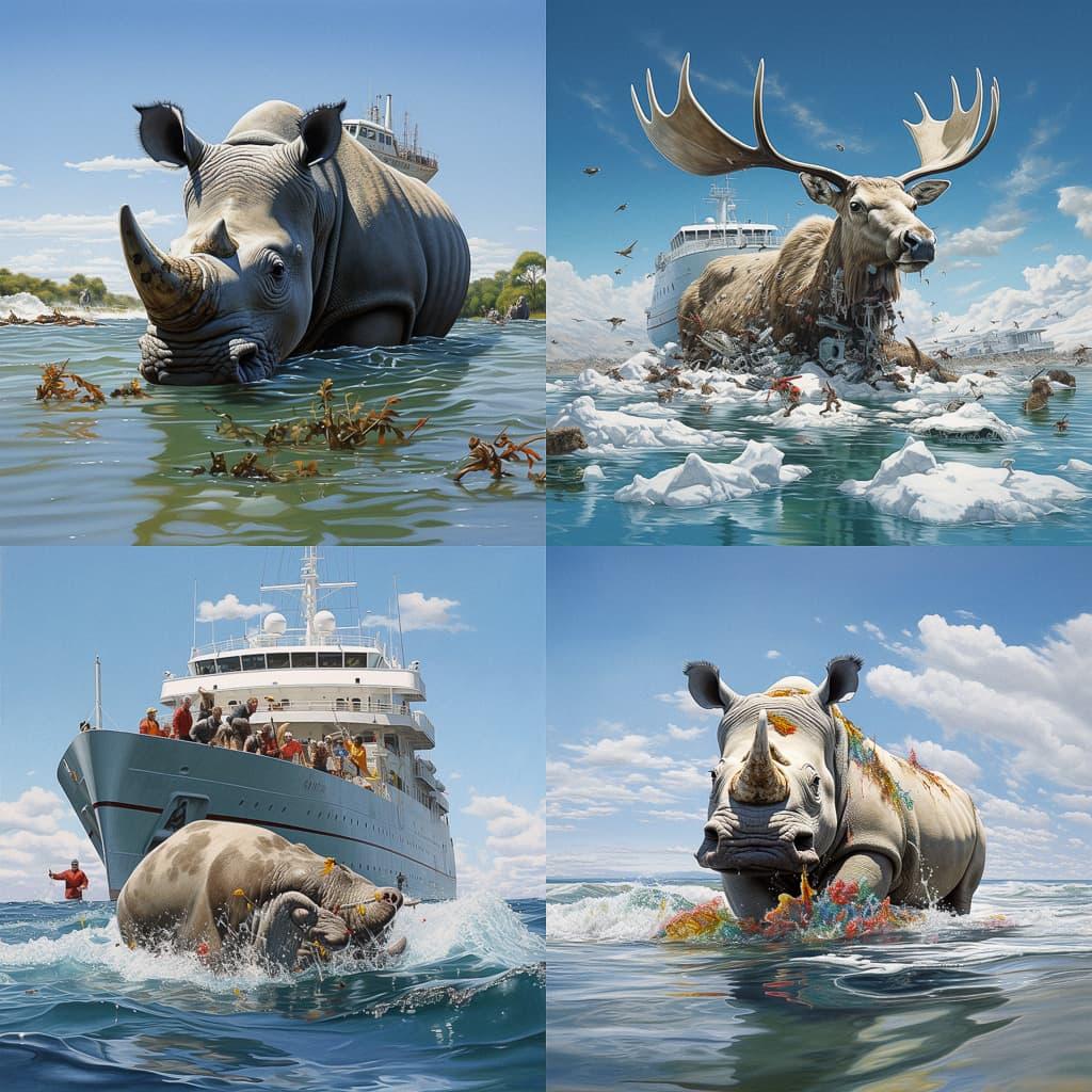 Josh Keyes style, Midjourney V5.2, render 1 of 4