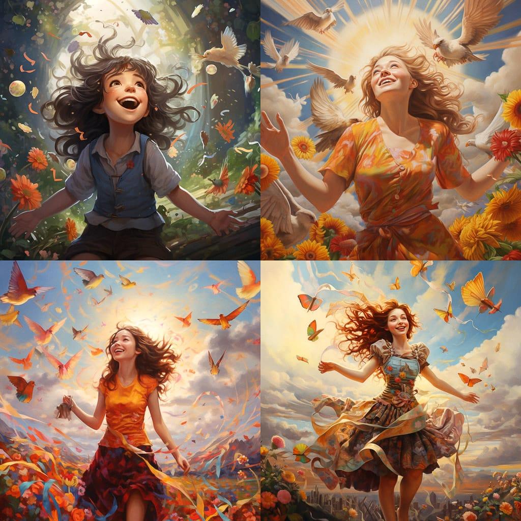 Joyful atmosphere style, Midjourney V5.2, render 1 of 4