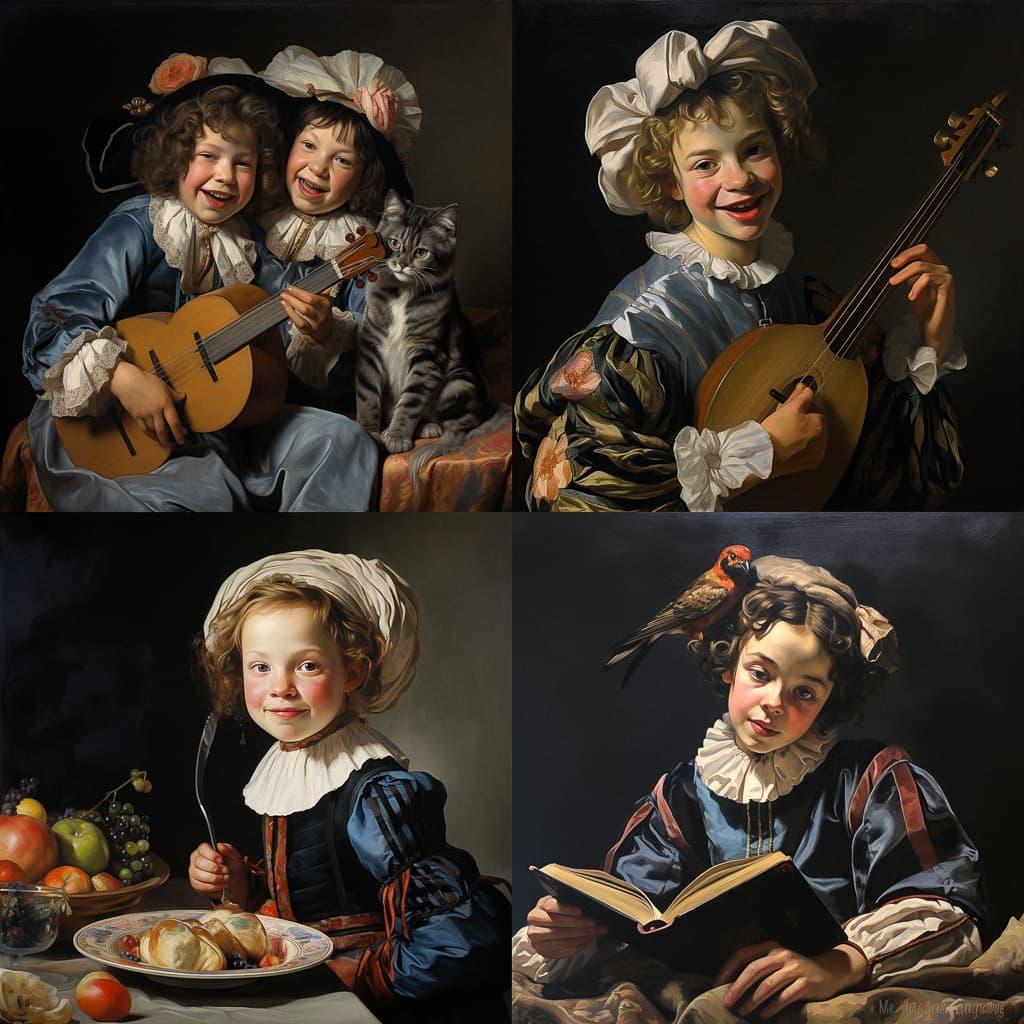 Judith Leyster style, Midjourney V5.2, render 1 of 4