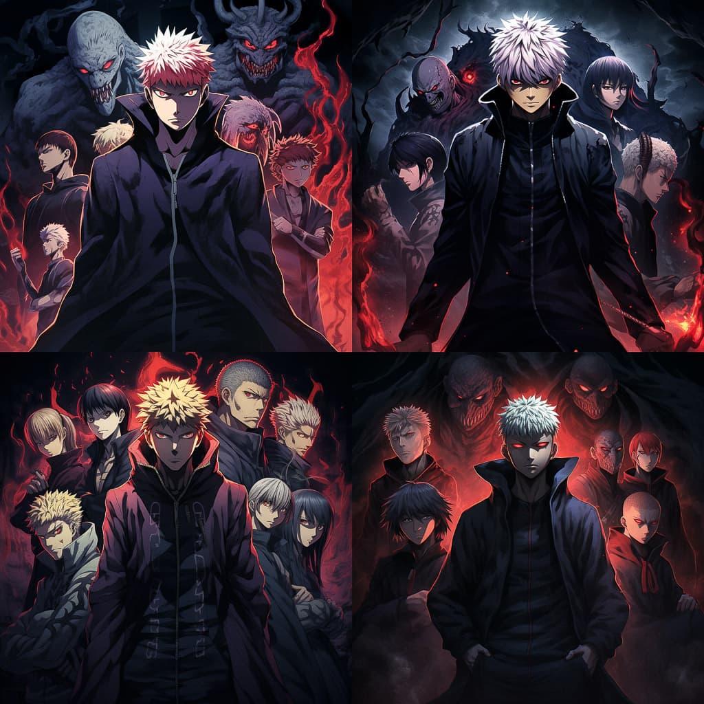 Jujutsu Kaisen style, Midjourney V5.2, render 1 of 4