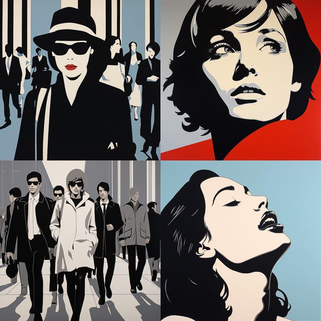 Julian Opie style, Midjourney V5.2, render 1 of 4