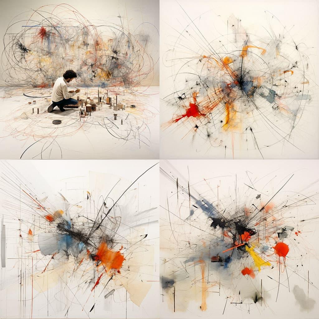 Julie Mehretu style, Midjourney V5.2, render 1 of 4