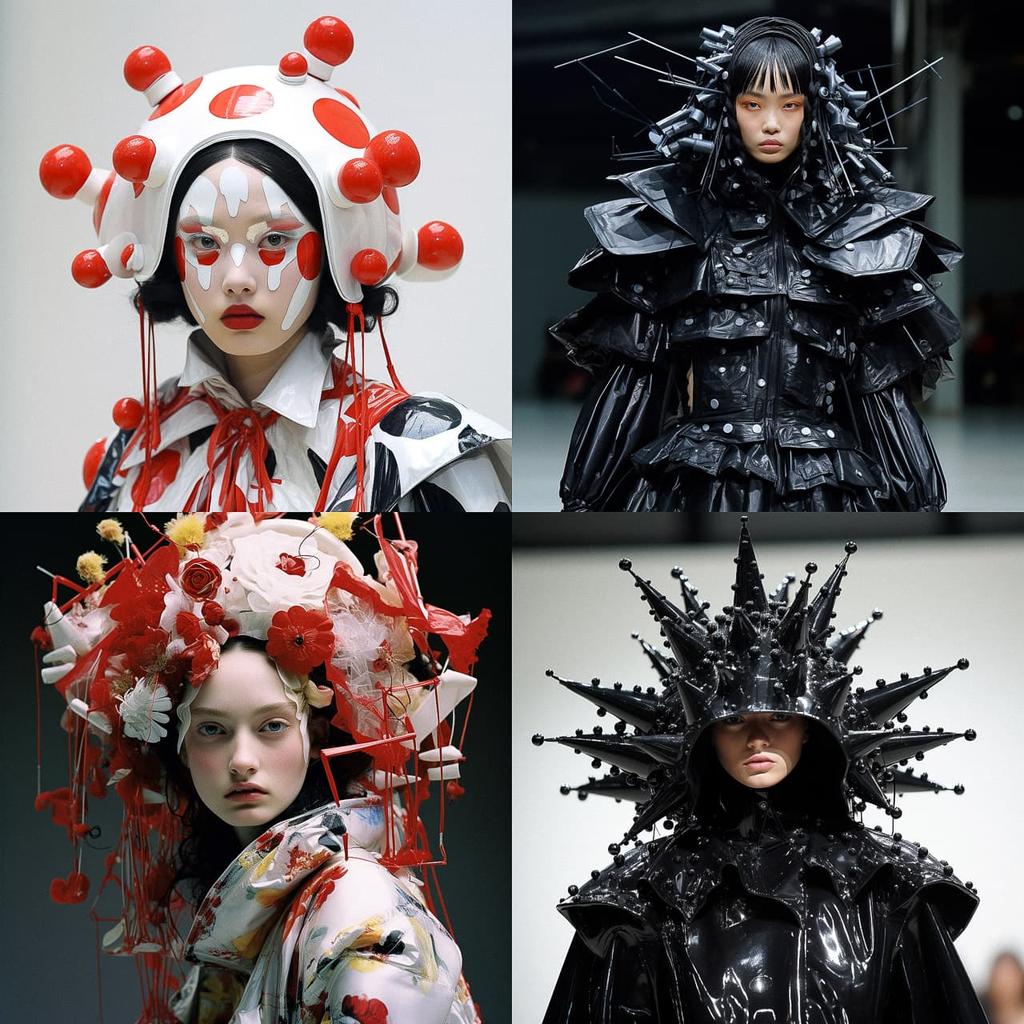 Junya Watanabe style, Midjourney V5.2, render 1 of 4