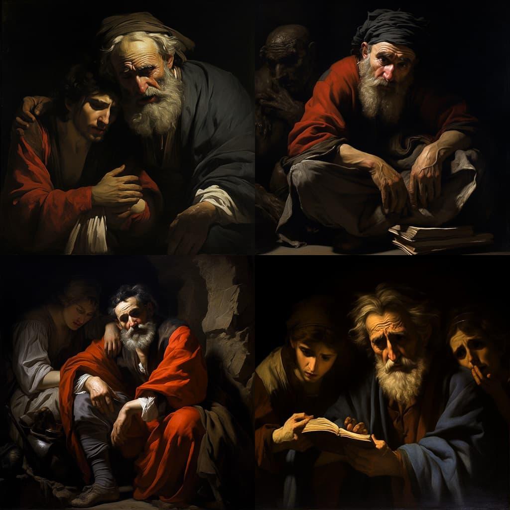 Jusepe de Ribera style, Midjourney V5.2, render 1 of 4
