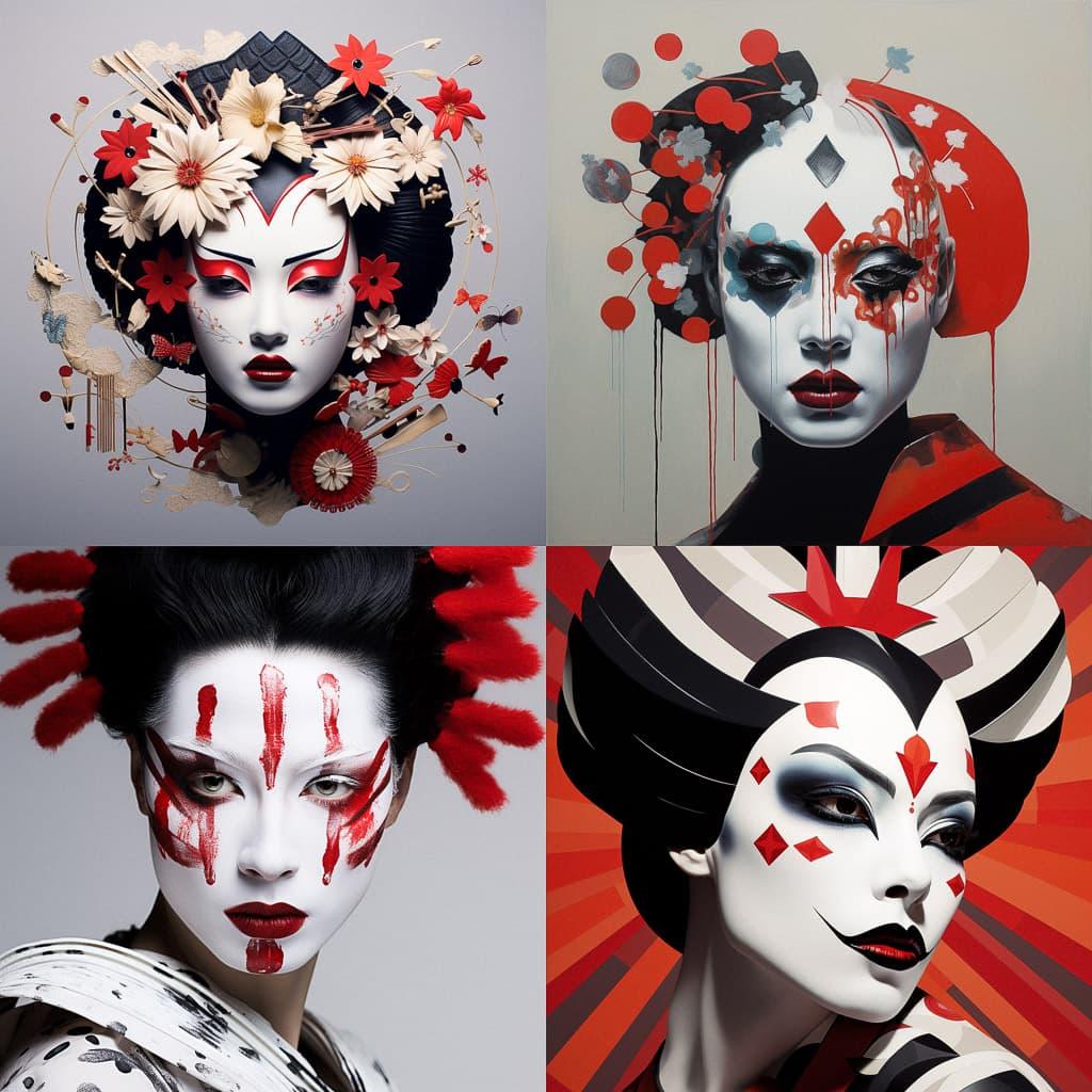 Kabuki style, Midjourney V5.2, render 1 of 4