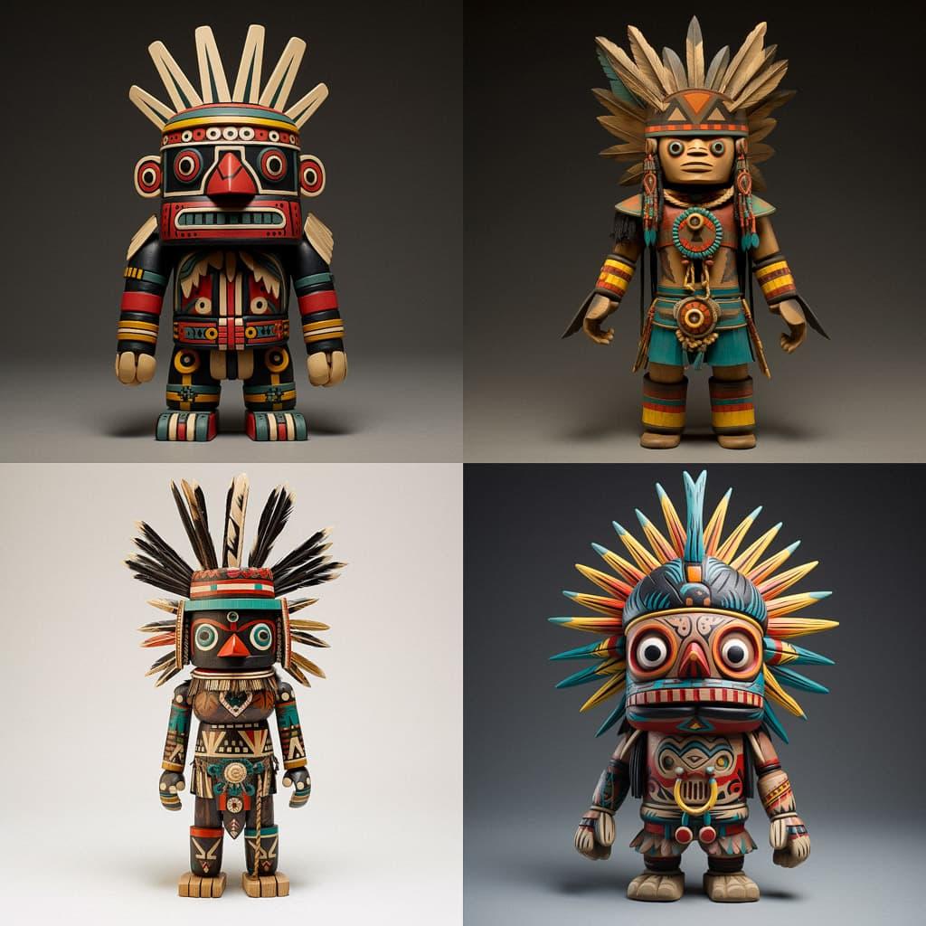 Kachina doll style, Midjourney V5.2, render 1 of 4