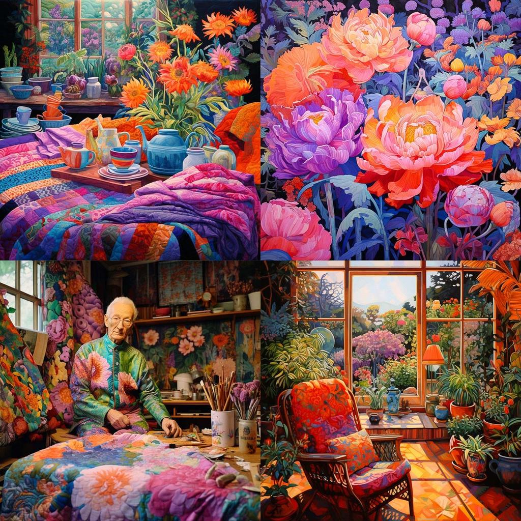 Kaffe Fassett style, Midjourney V5.2, render 1 of 4