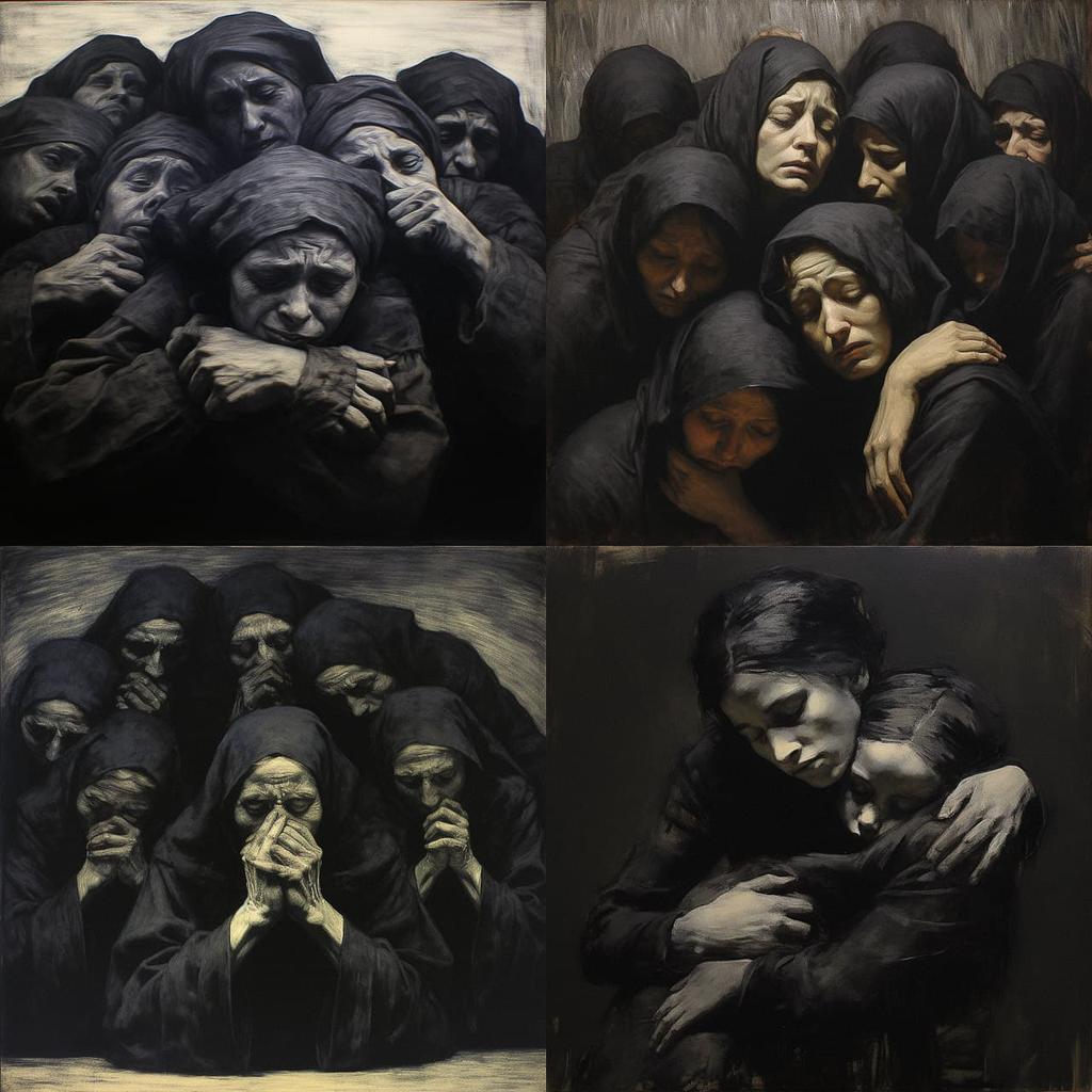 Kathe Kollwitz style, Midjourney V5.2, render 1 of 4