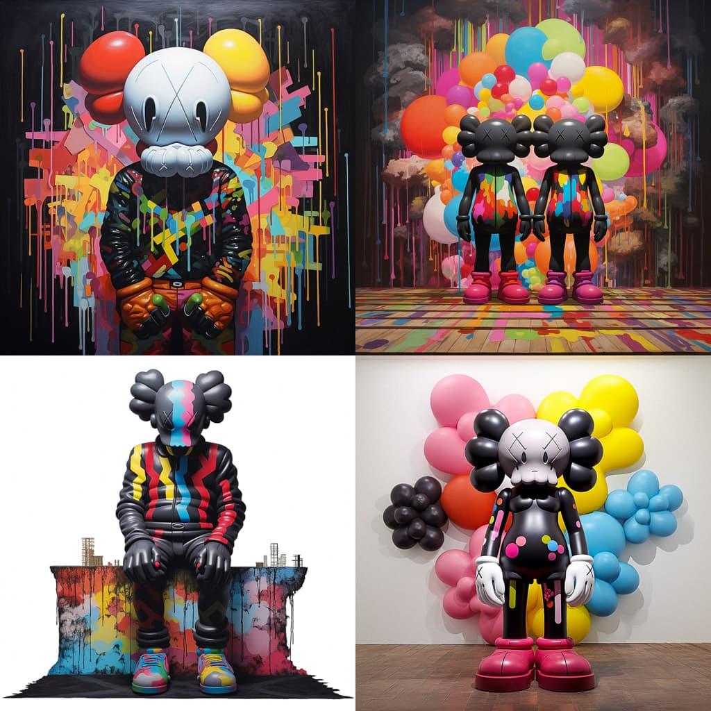 KAWS style, Midjourney V5.2, render 1 of 4