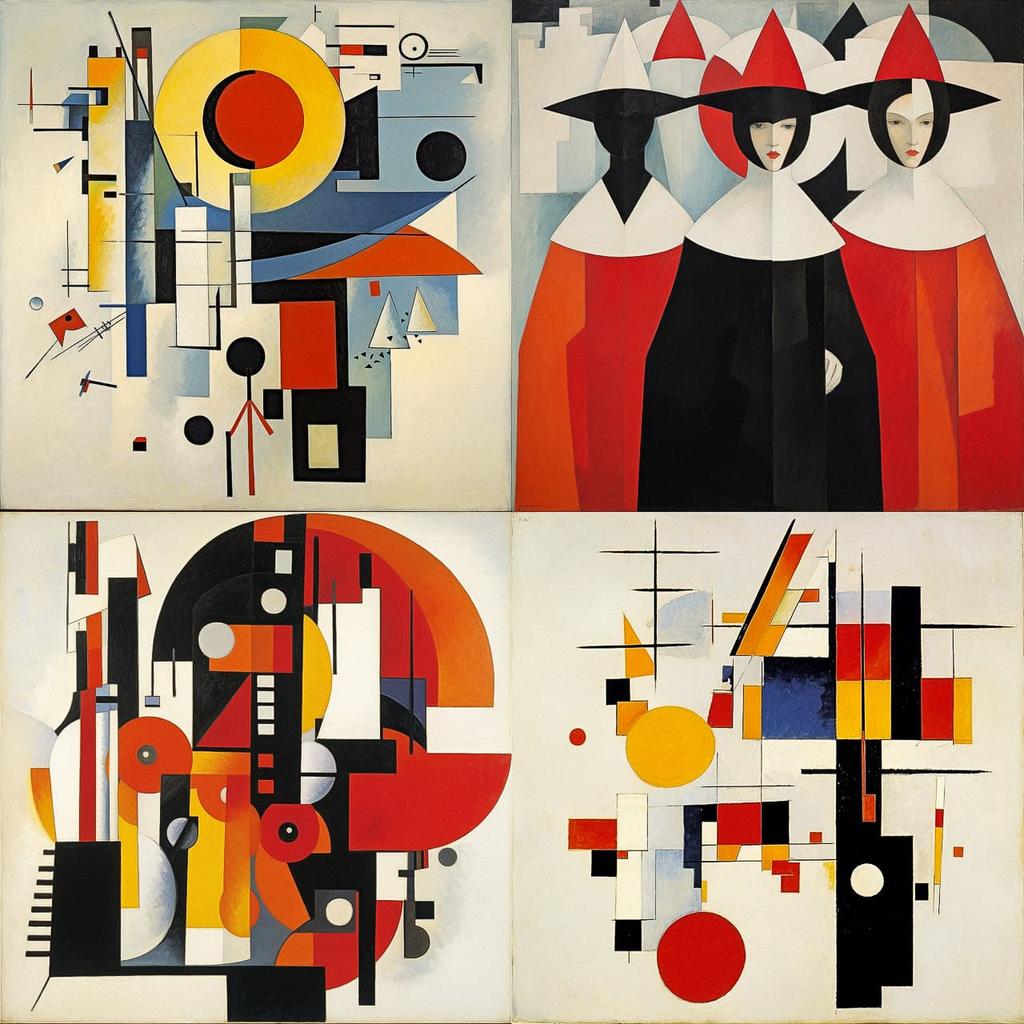 Kazimir Malevich style, Midjourney V5.2, render 1 of 4
