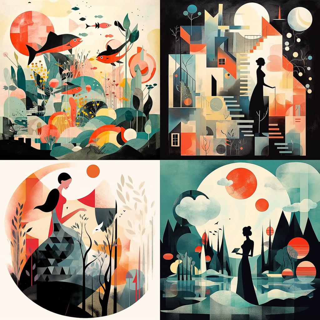 Keith Negley style, Midjourney V5.2, render 1 of 4