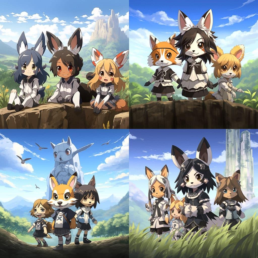 Kemono Friends style, Midjourney V5.2, render 1 of 4