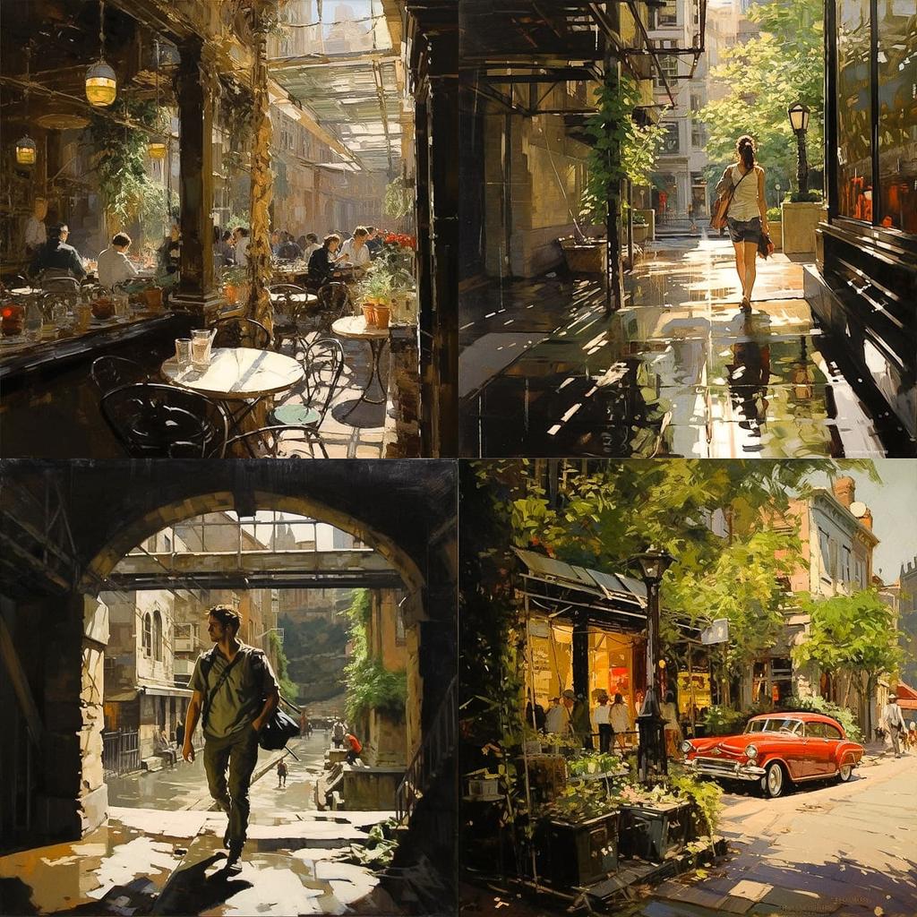 Ken Howard style, Midjourney V5.2, render 1 of 4