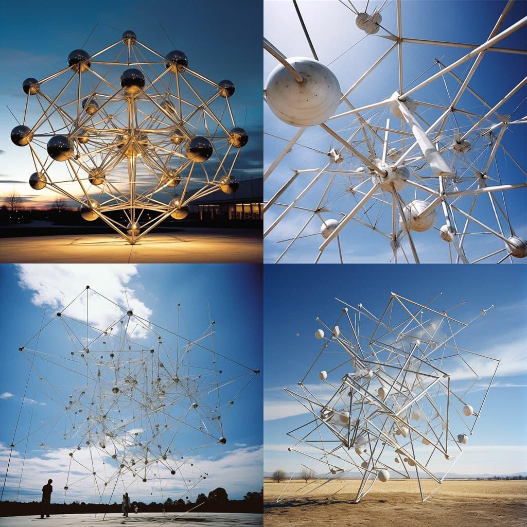 Kenneth Snelson style, Midjourney V5.2, render 1 of 4