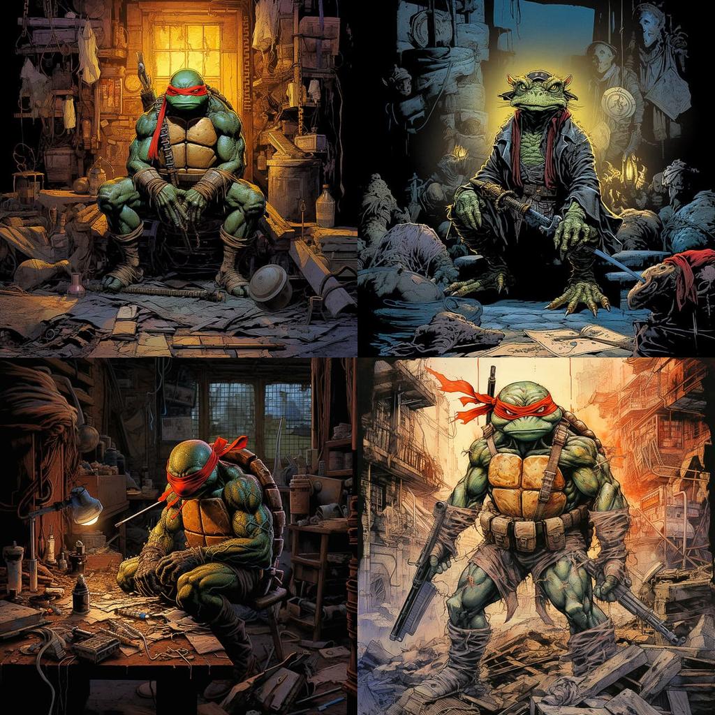 Kevin Eastman style, Midjourney V5.2, render 1 of 4