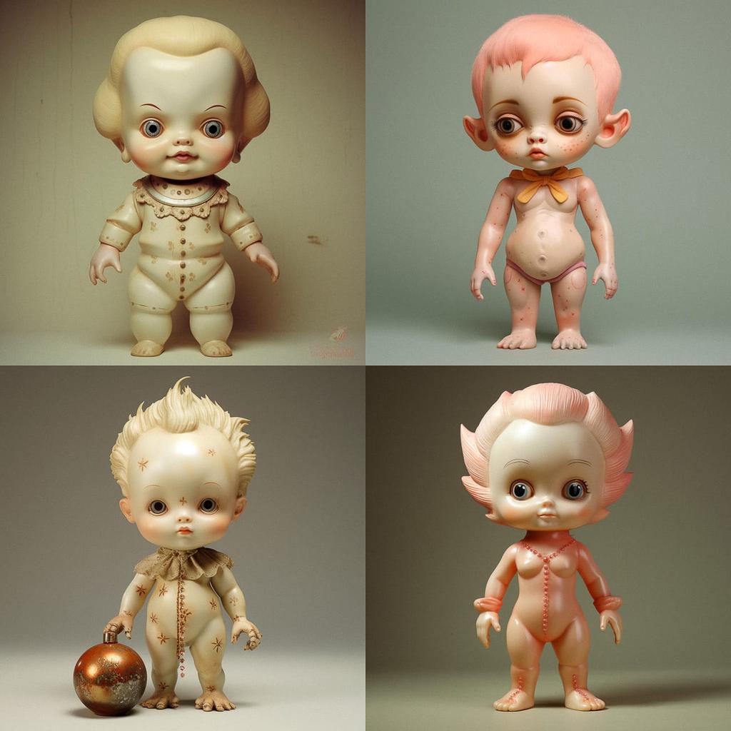 Kewpie doll style, Midjourney V5.2, render 1 of 4