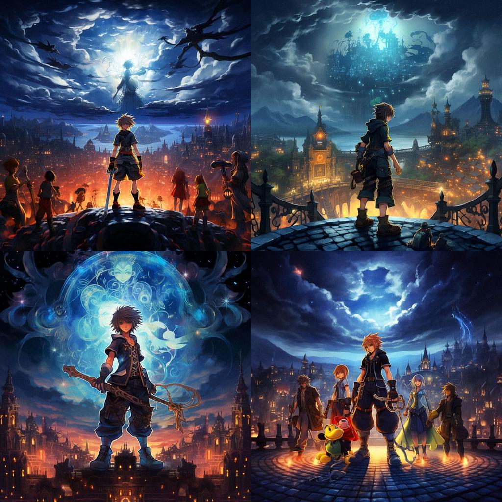 Kingdom Hearts style, Midjourney V5.2, render 1 of 4