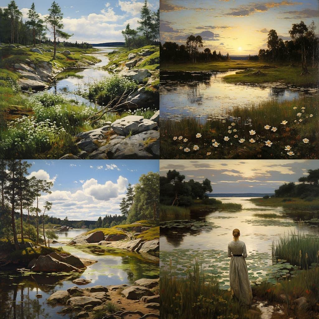 Kitty Lange Kielland style, Midjourney V5.2, render 1 of 4