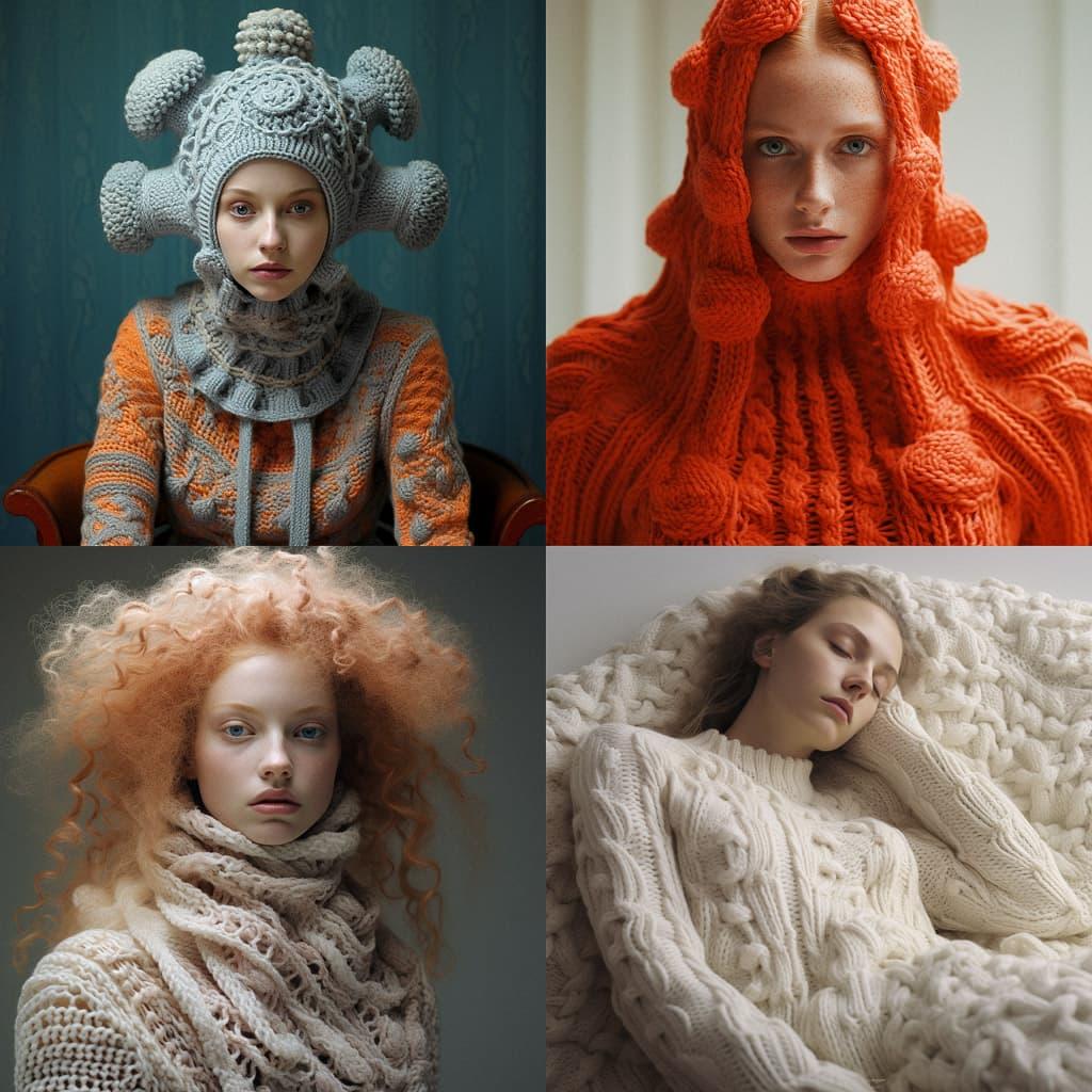 Knitted style, Midjourney V5.2, render 1 of 4
