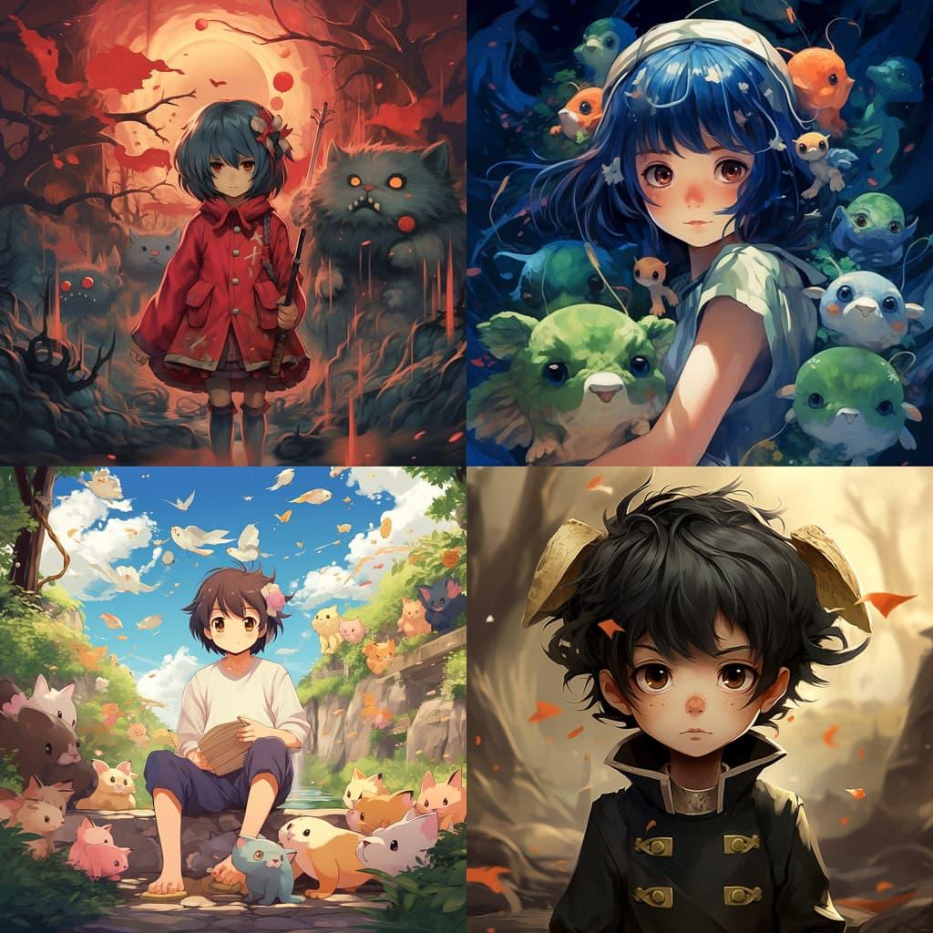 Kodomomuke anime style style, Midjourney V5.2, render 1 of 4