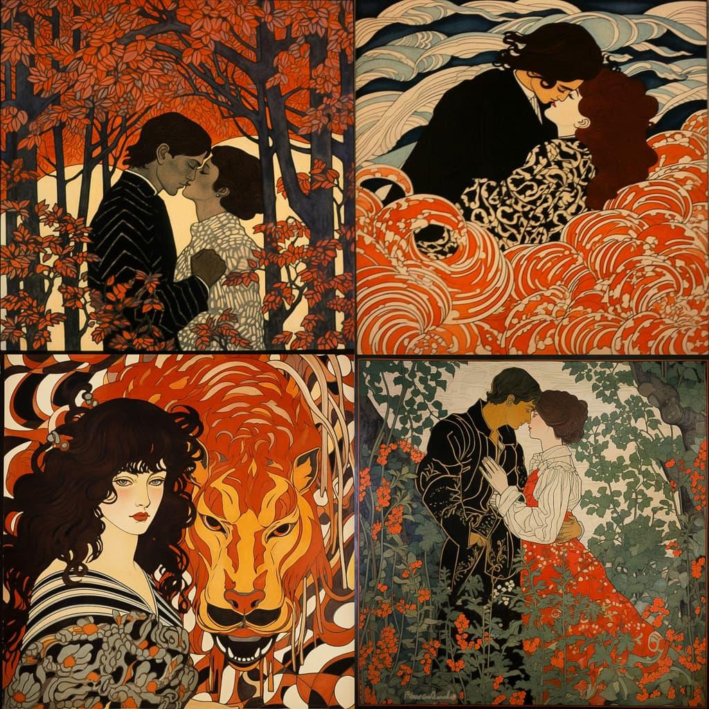 Koloman Moser style, Midjourney V5.2, render 1 of 4