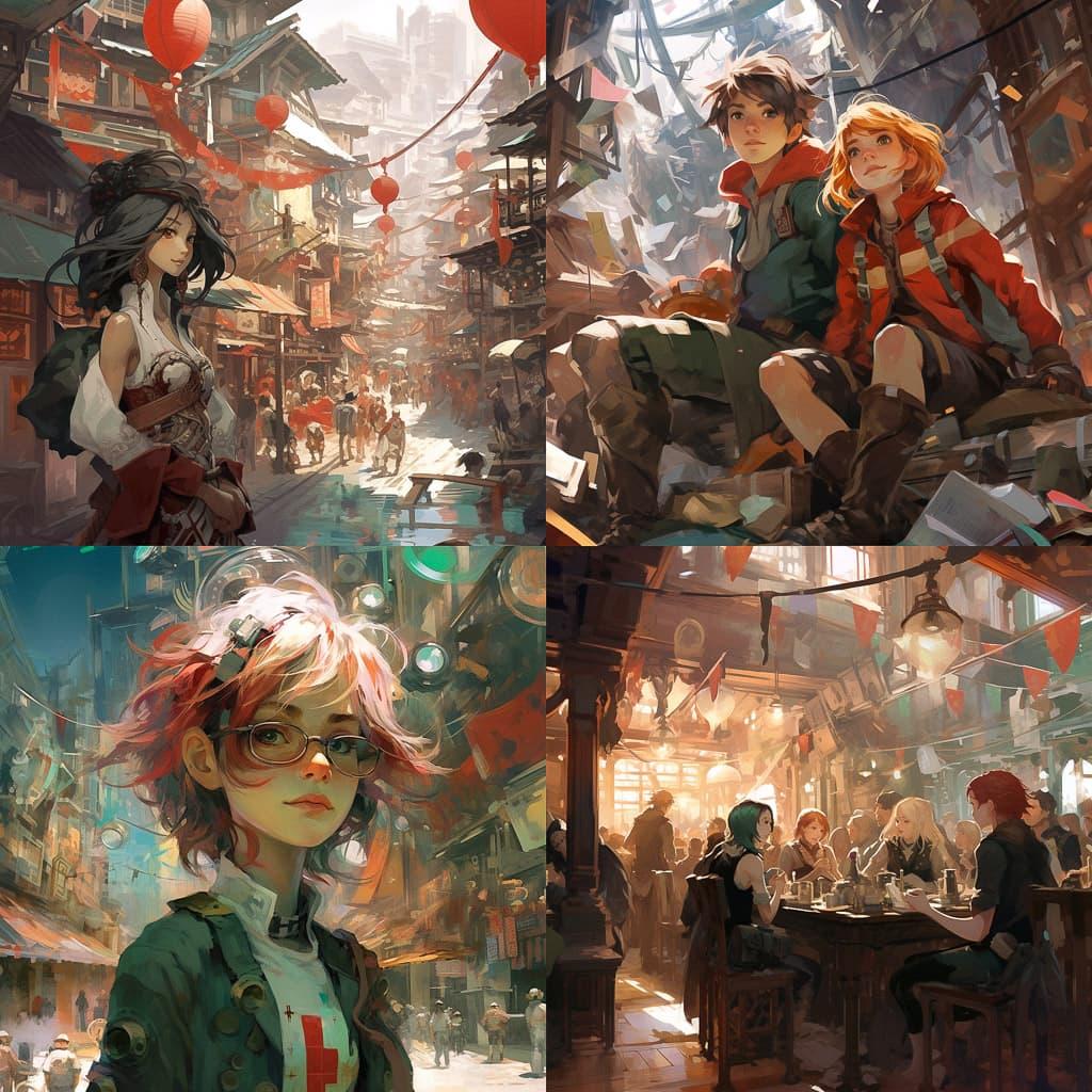 Krenz Cushart style, Midjourney V5.2, render 1 of 4