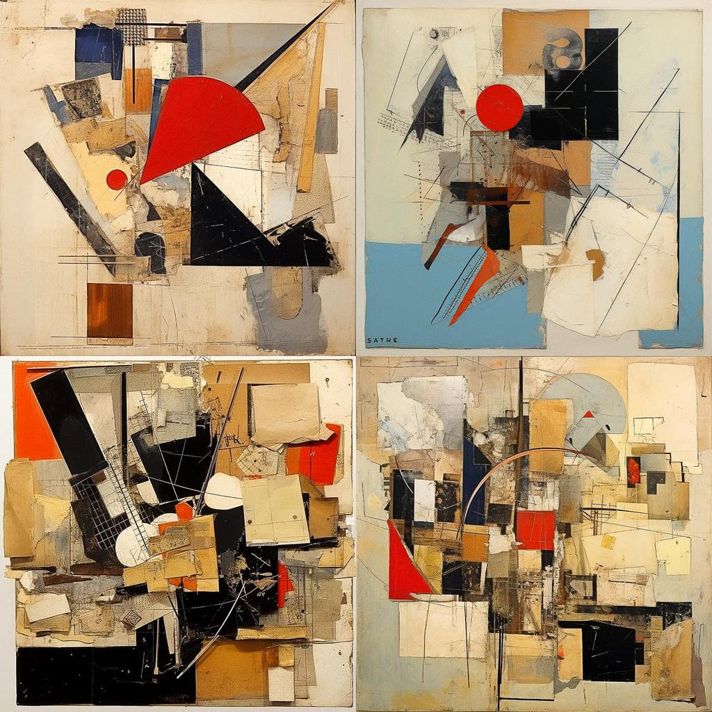 Kurt Schwitters style, Midjourney V5.2, render 1 of 4