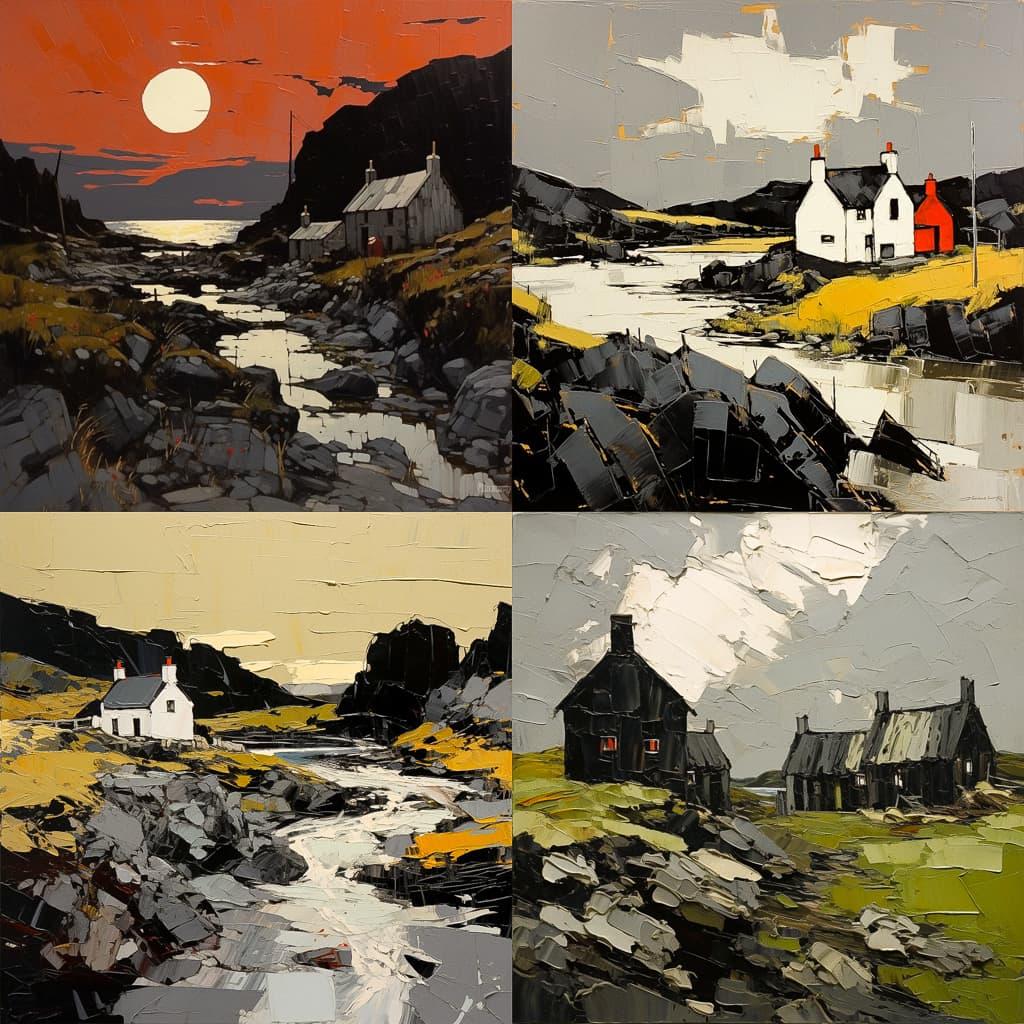 Kyffin Williams style, Midjourney V5.2, render 1 of 4