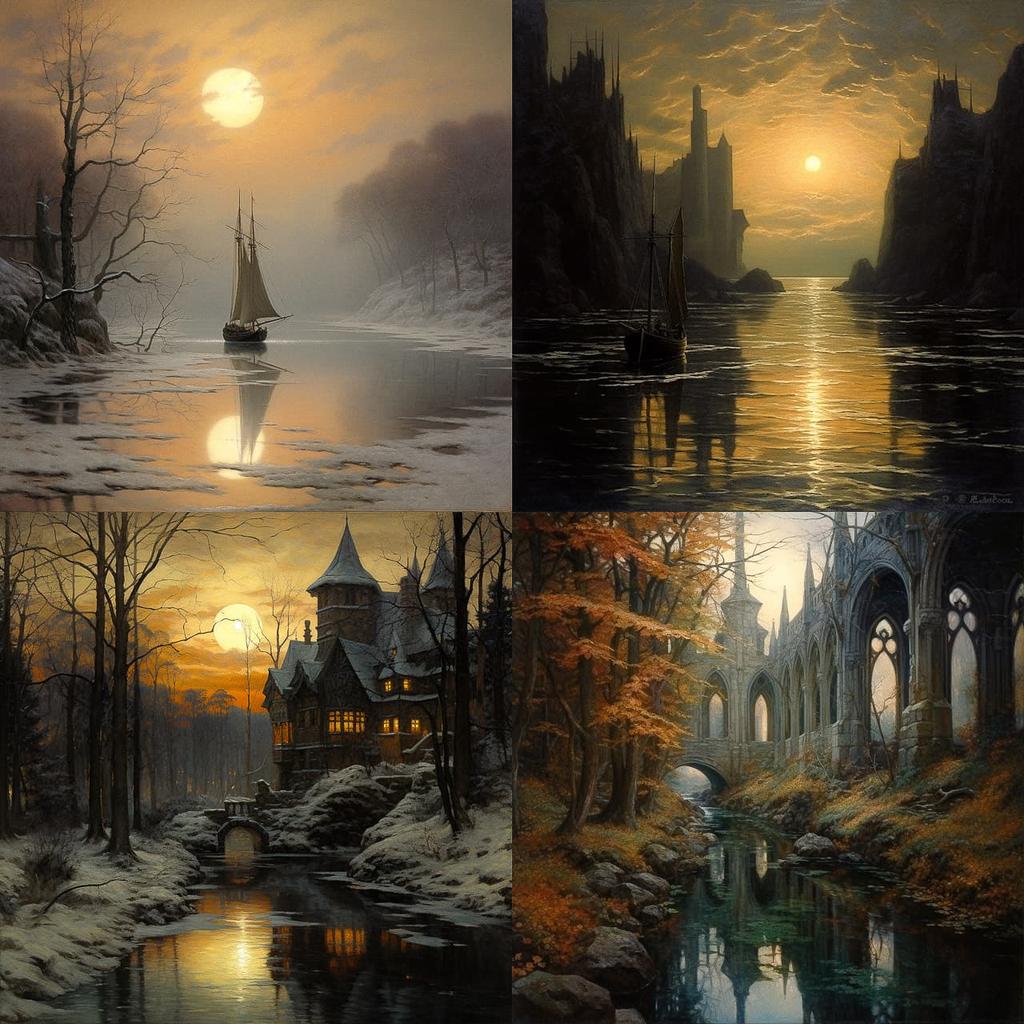 L. Birge Harrison style, Midjourney V5.2, render 1 of 4