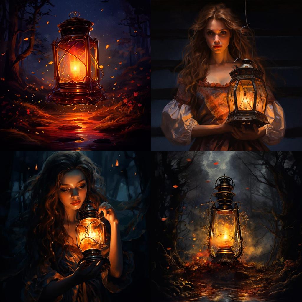 Lantern-lit style, Midjourney V5.2, render 1 of 4
