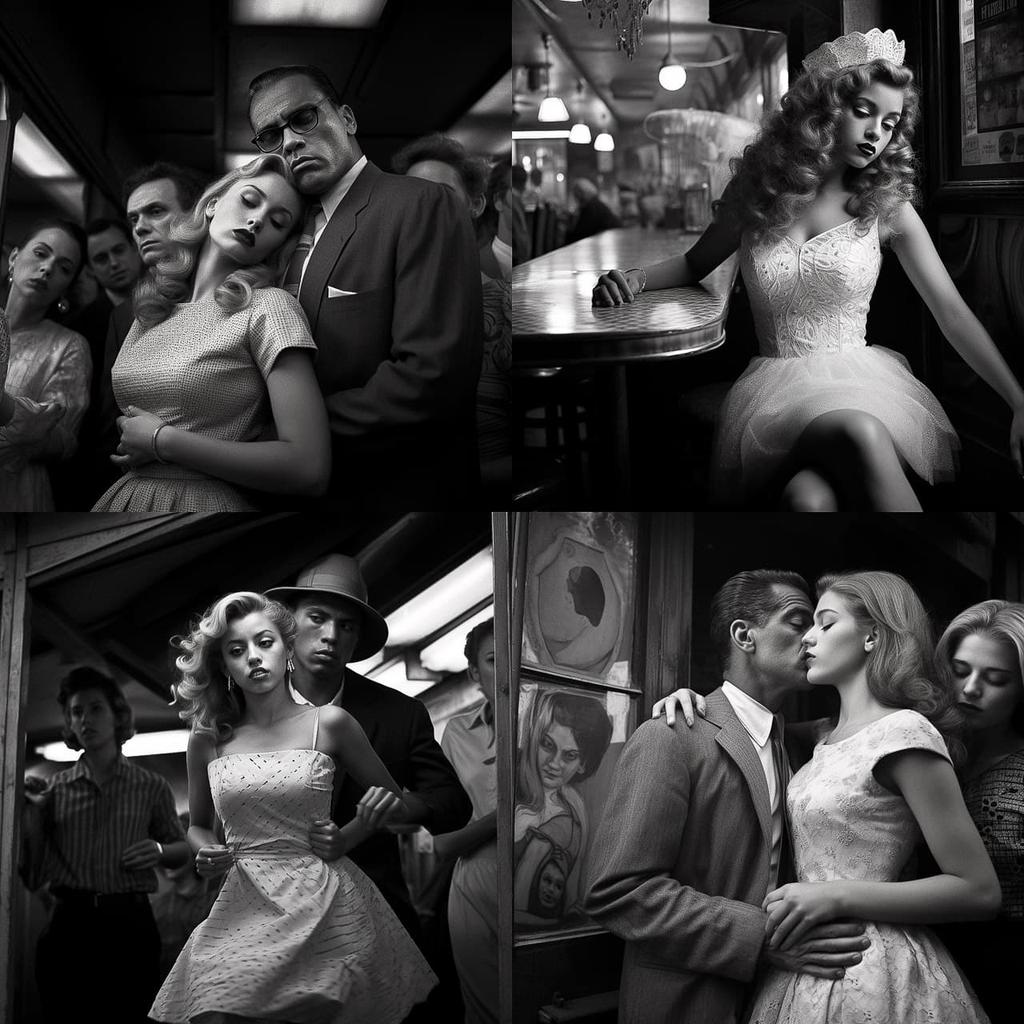 Larry Fink style, Midjourney V5.2, render 1 of 4