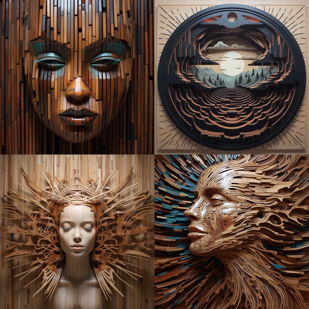 Lath art style, Midjourney V5.2, render 1 of 4