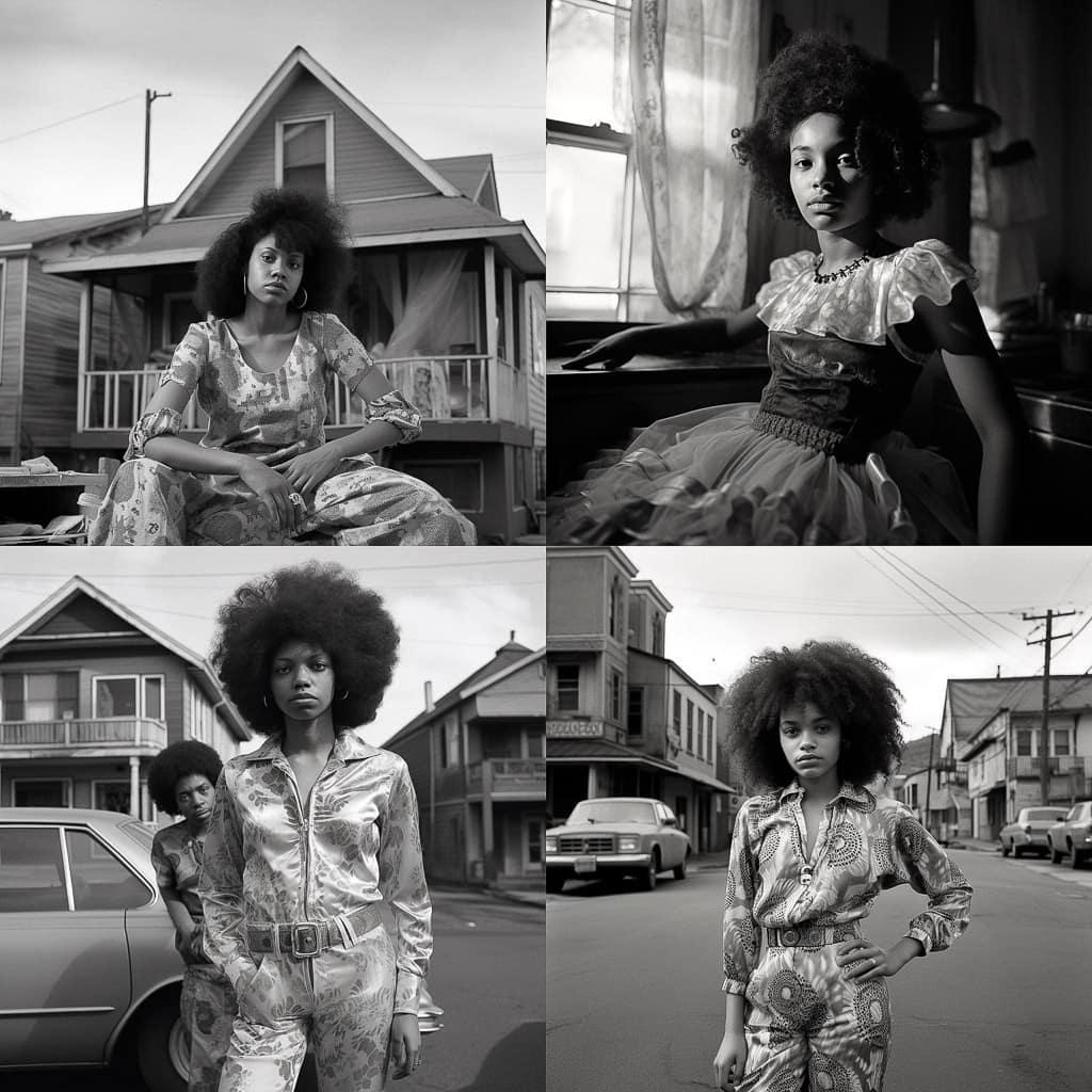 LaToya Ruby Frazier style, Midjourney V5.2, render 1 of 4