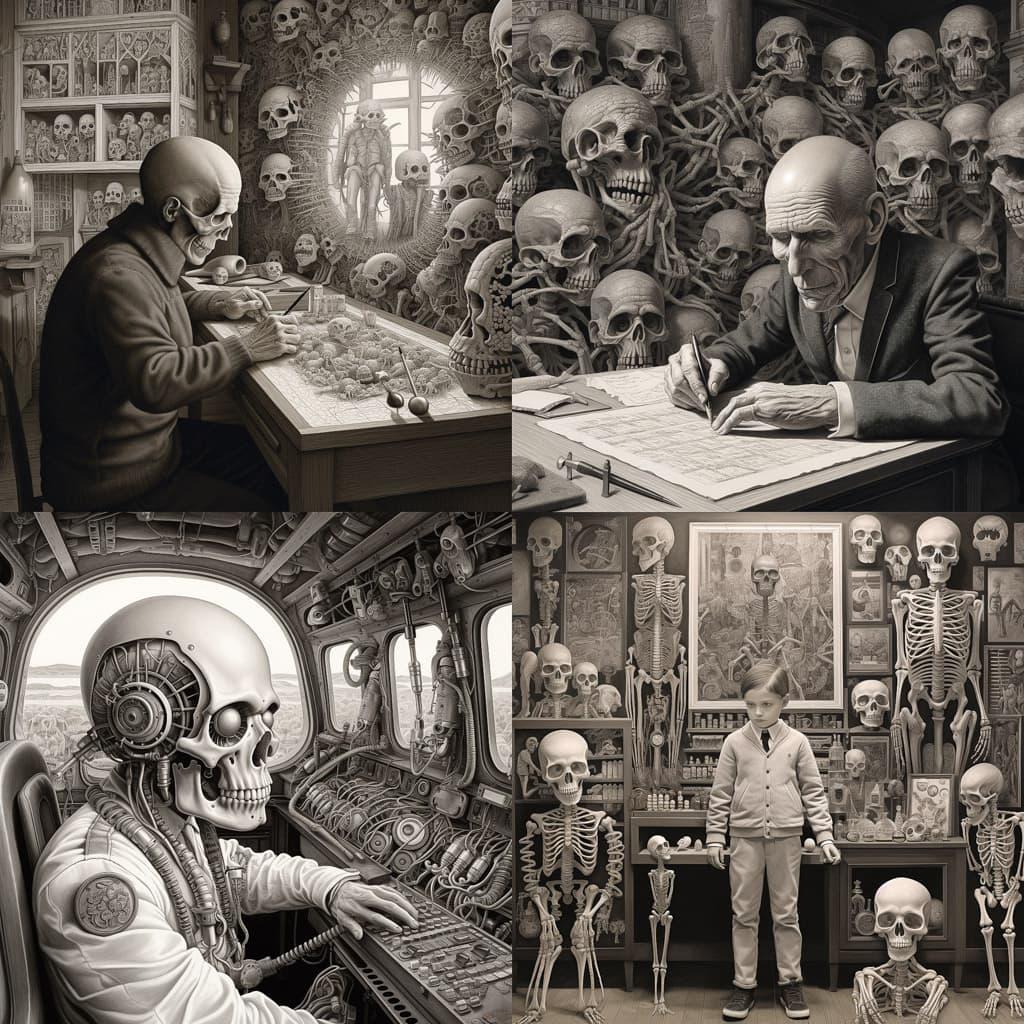 Laurie Lipton style, Midjourney V5.2, render 1 of 4