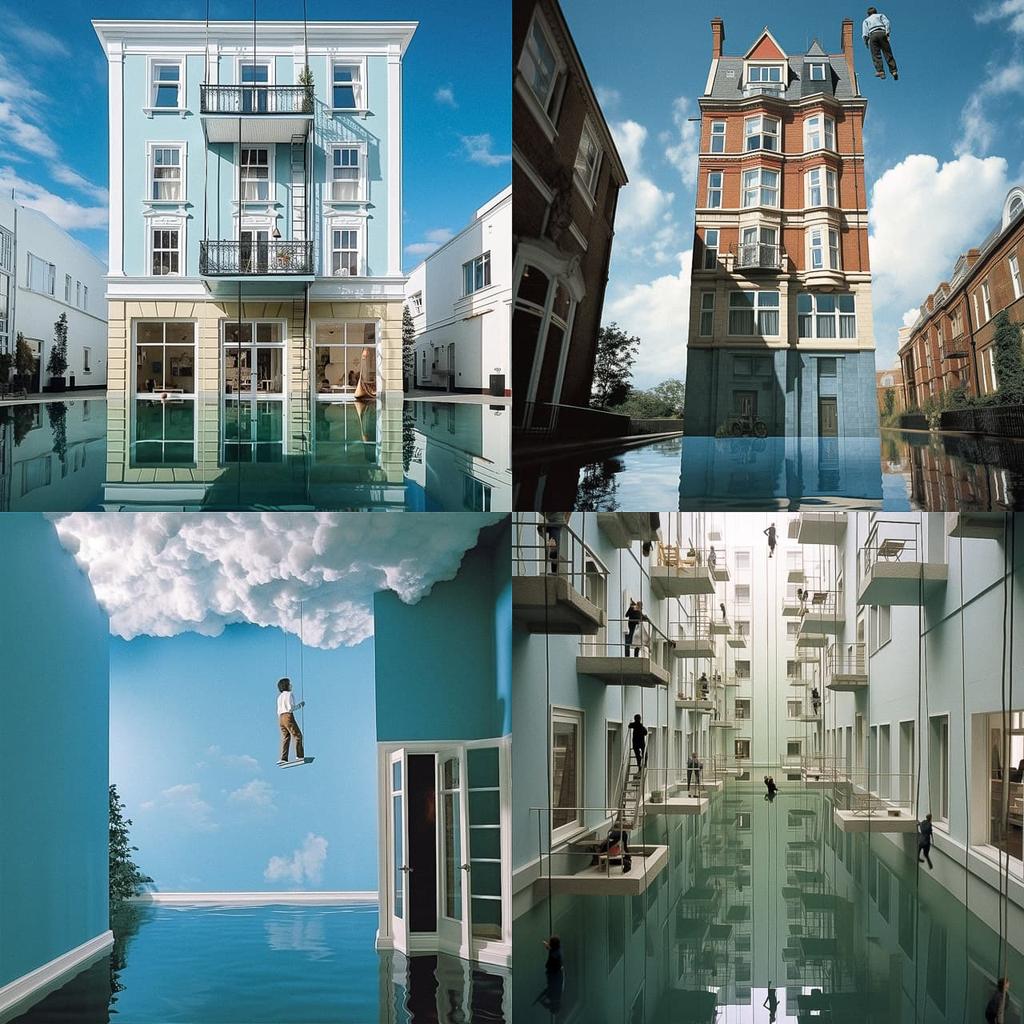 Leandro Erlich style, Midjourney V5.2, render 1 of 4