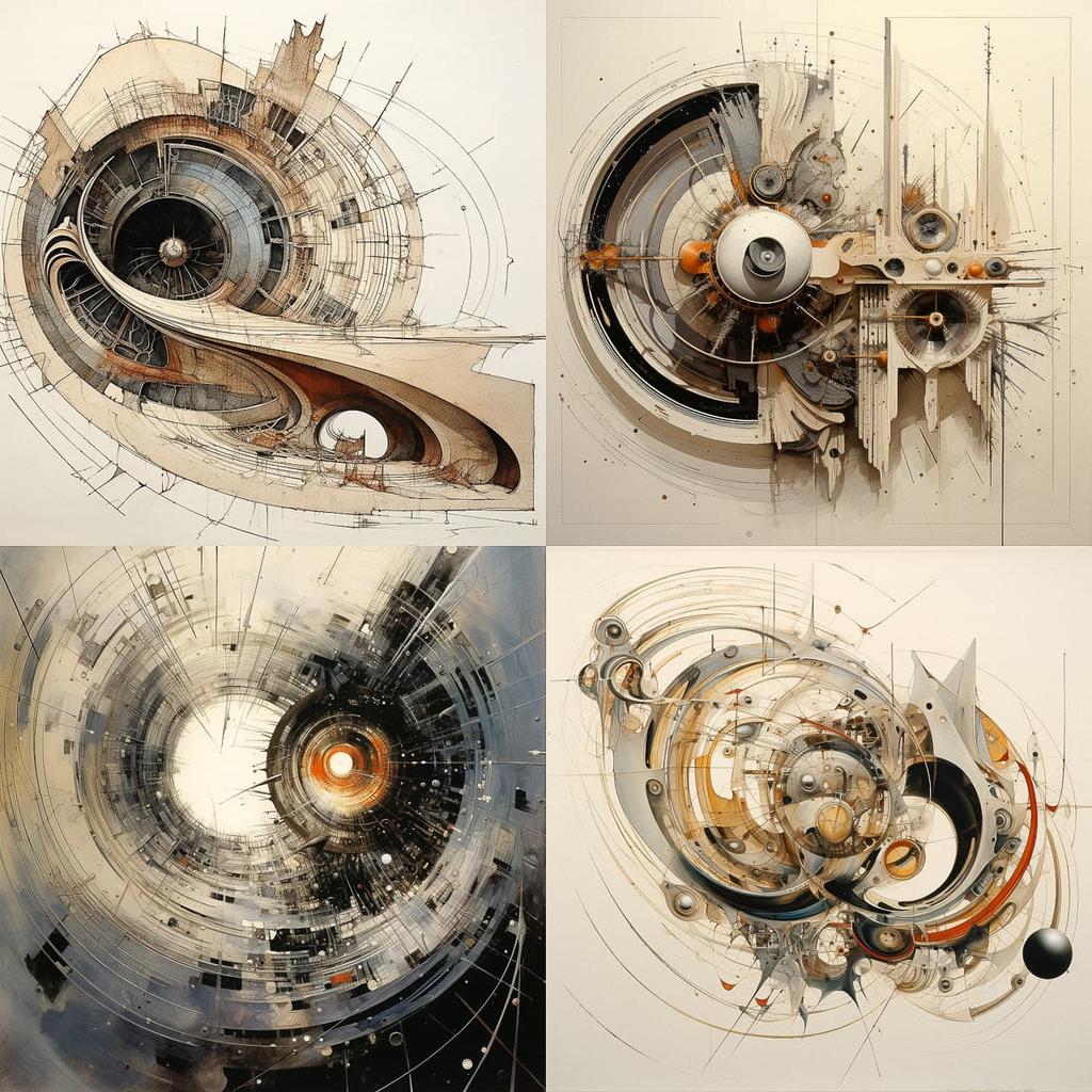 Lee Bontecou style, Midjourney V5.2, render 1 of 4