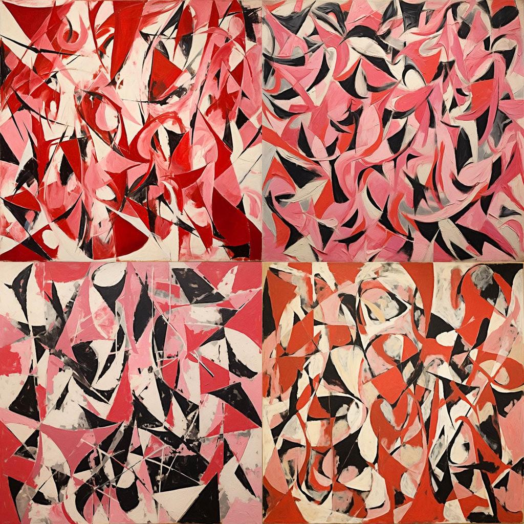 Lee Krasner style, Midjourney V5.2, render 1 of 4