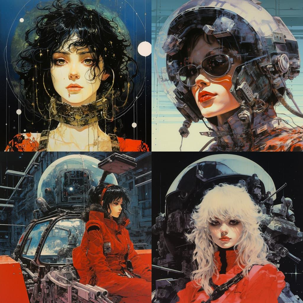 Leiji Matsumoto style, Midjourney V5.2, render 1 of 4