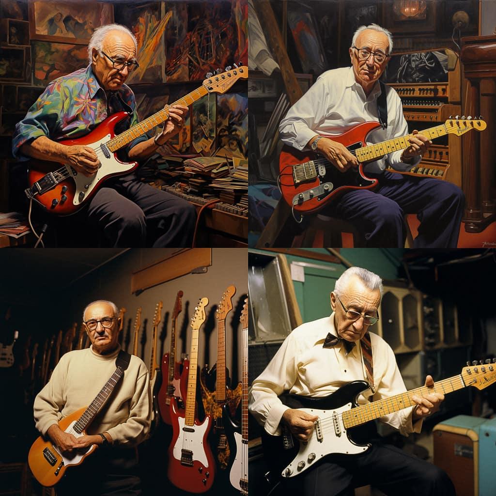 Leo Fender style, Midjourney V5.2, render 1 of 4