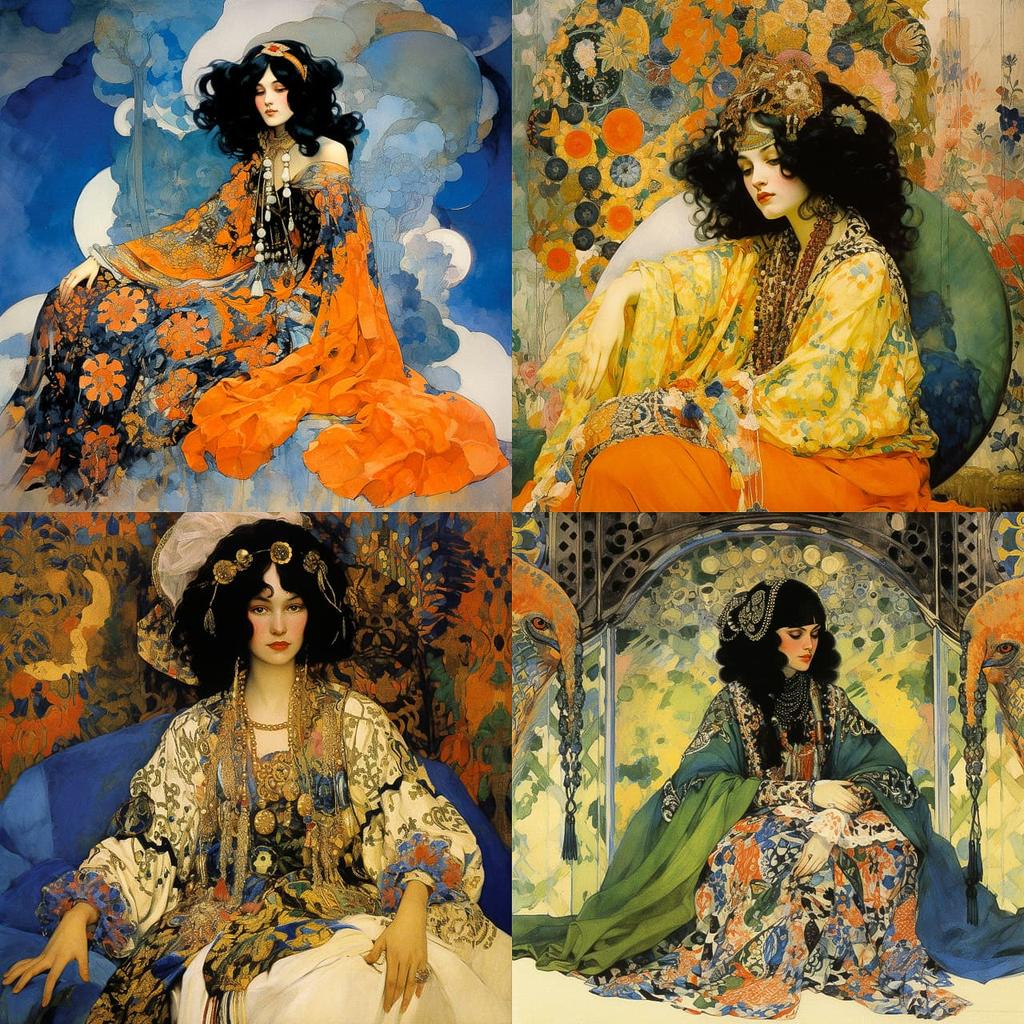 Leon Bakst style, Midjourney V5.2, render 1 of 4