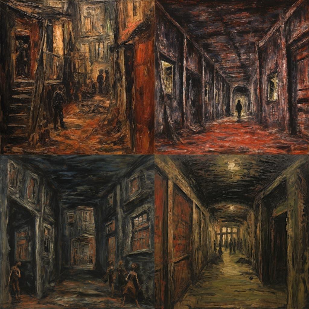 Leon Kossoff style, Midjourney V5.2, render 1 of 4