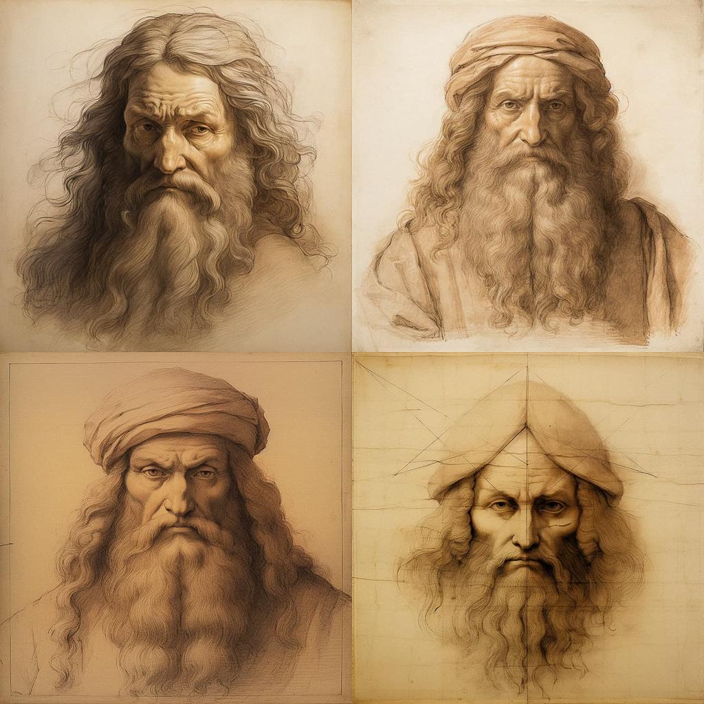 Leonardo Da Vinci style, Midjourney V5.2, render 1 of 4