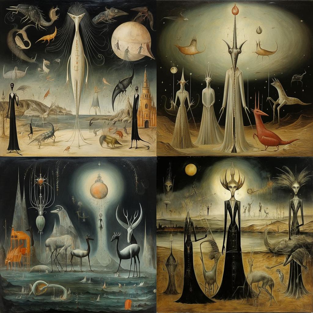 Leonora Carrington style, Midjourney V5.2, render 1 of 4