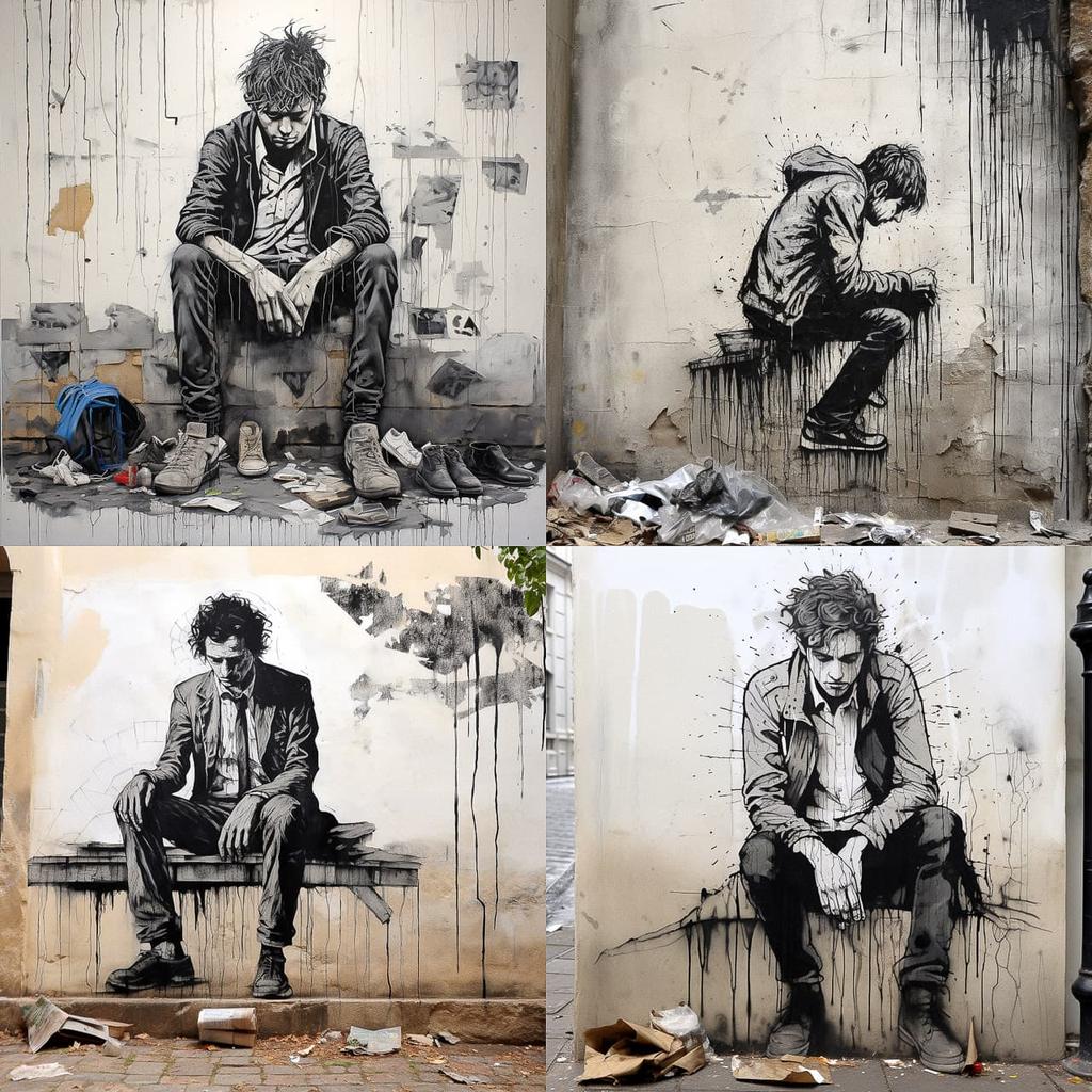 Levalet style, Midjourney V5.2, render 1 of 4
