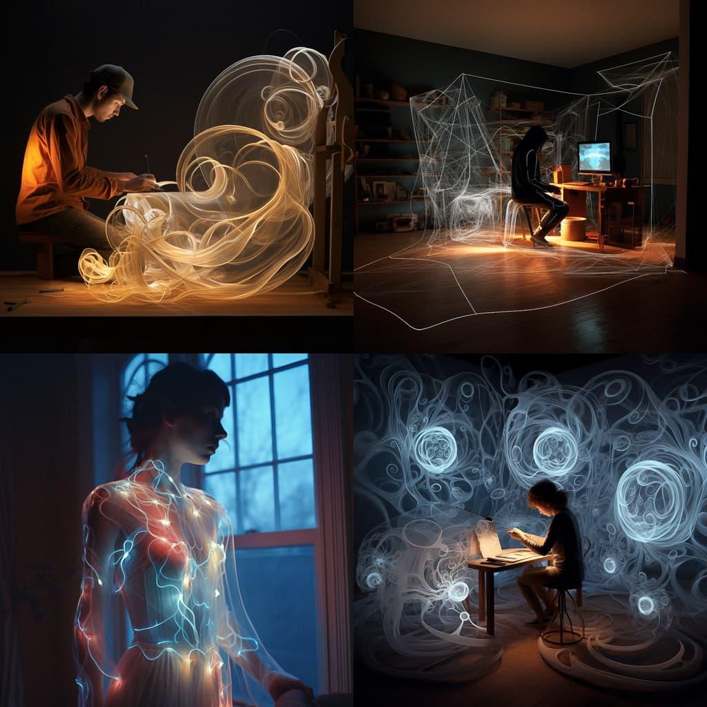Light tracing style, Midjourney V5.2, render 1 of 4