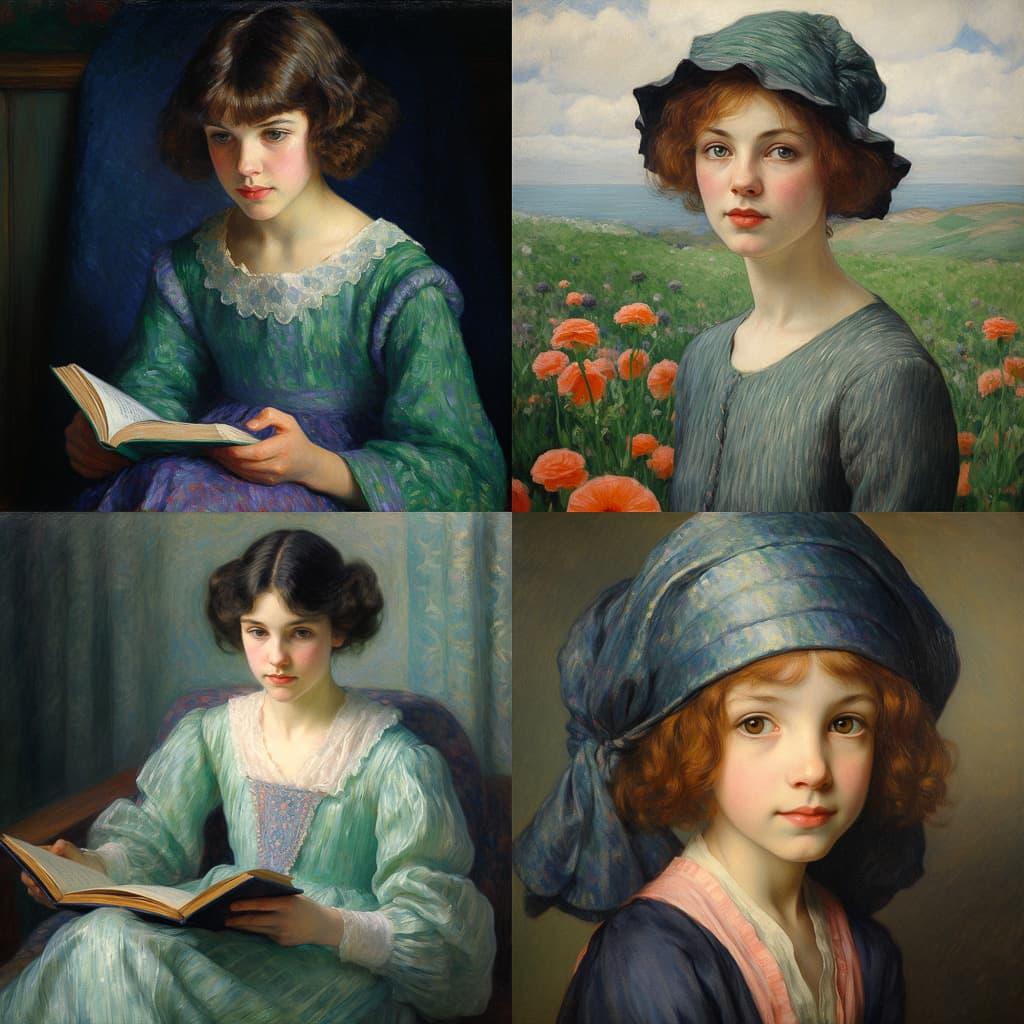 Lilla Cabot Perry style, Midjourney V5.2, render 1 of 4