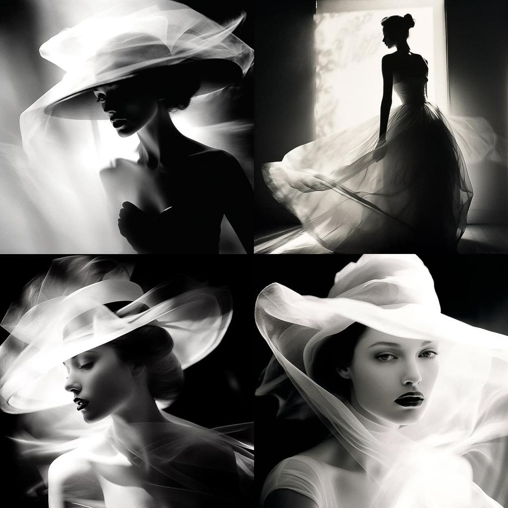 Lillian Bassman style, Midjourney V5.2, render 1 of 4