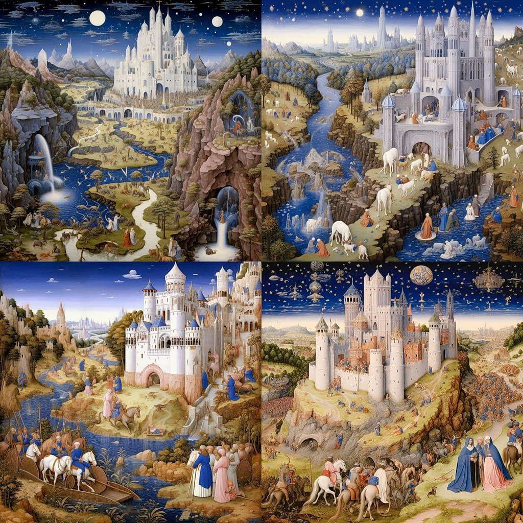 Limbourg brothers style, Midjourney V5.2, render 1 of 4